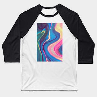 Abstract Aesthetic Y2K Marble Swirl Colorful Phone Case Baseball T-Shirt